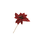 Kunstig Poinsettia Blomst på Stilk Vinrød