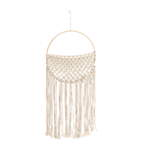 Rund Macrame Vægdekoration Hvid