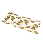 Velour Guldblad Bordløber Creme