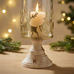 Rensdyr Glas Lysestage Guld