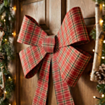 Kæmpe Tartan Sløjfe Rød
