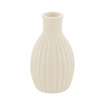 Mini Stribet Keramikvase Cremehvid