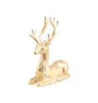Geometrisk Liggende Rensdyr Figur Guld