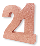21 Års Bordpynt Glitter Rosaguld