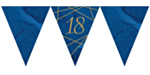 18 Års Navy & Gold Flagbanner