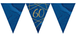 60 Års Navy & Gold Flagbanner