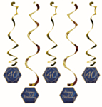 40 Års Swirls Navy Gold Geode