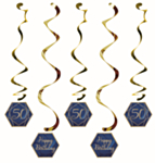 50 Års Swirls Navy Gold Geode