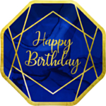 Navy & Gold Happy Birthday Tallerkener