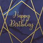 Happy Birthday Servietter Marineblå/Guld