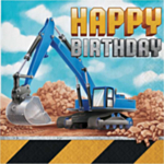 Byggeplads Happy Birthday Servietter