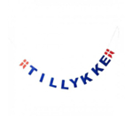 Tillykke Guirlande Blå