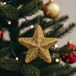Stjerne Juletræspynt Guld