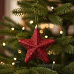 Stjerne Juletræspynt Rød