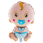 Babyfigur Folieballon Lyseblå