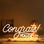 Congrats! You Did It Neonskilt Varm Hvid