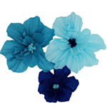 Crepe Papirblomster Blå