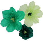 Crepe Papirblomster Grøn Mix