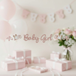 Baby Girl Guirlande Lyserød