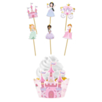 Prinsesse Cupcake Wrappers & Kagepinde