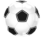 Fodbold Folieballon Sort/Hvid