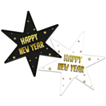 Happy New Year Ølbrikker Sort/Guld