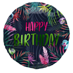 Happy Birthday Tropisk Folieballon Neon