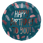 Happy Birthday Folieballon Petroleum/Rosaguld