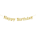 Bogstav Guirlande Happy Birthday Glossy Matt Black