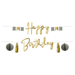 Golden Dawn Happy Birthday Honeycomb Guirlande