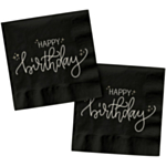 Happy Birthday Servietter Sort
