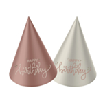 Happy Birthday Mini Partyhatte Crème Rose