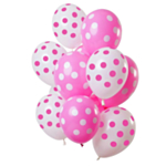 Polkaprikkede Ballon Mix Hvid/Lyserød