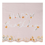 Florale Happy Birthday Servietter