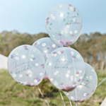 Team Bride Blomster Konfetti Balloner