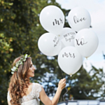 Hvid Bryllup Ballon Buket