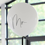 Mr. Ballon Hvid/Sort