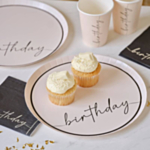 Birthday Tallerkener Hvid/Sort