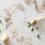 Disty Floral Rosa Guld Blomster Guirlande