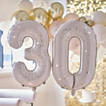 30 Års Folieballoner Guld/Neutral