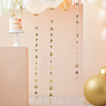 Happy Birthday Ballonhaler Guld