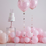 Ballonhale Happy Birthday Rosa Guld