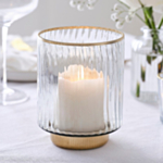 Ribbet Glas Lysestage