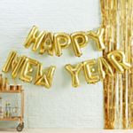 Happy New Year Folieballoner Guld