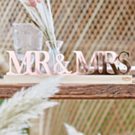 Mr & Mrs Skilt Rosaguld