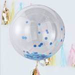 Konfetti Bubble Ballon Blå