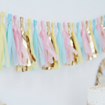 Kvastguirlande Pastel/Guld