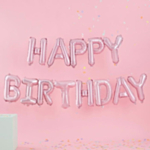 Happy Birthday Pastel Pink Ballon