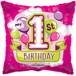 My 1st Birthday Folieballon Pink