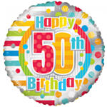 Rund Happy 50th Birthday Folieballon